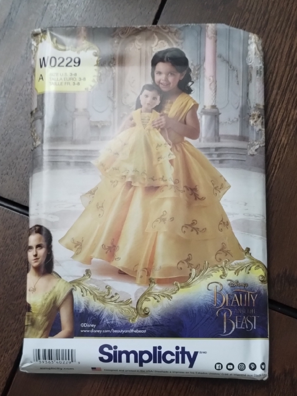 Simplicity Belle-Inspired Girls and Doll Costume Dress Sewing Pattern Size 3-8